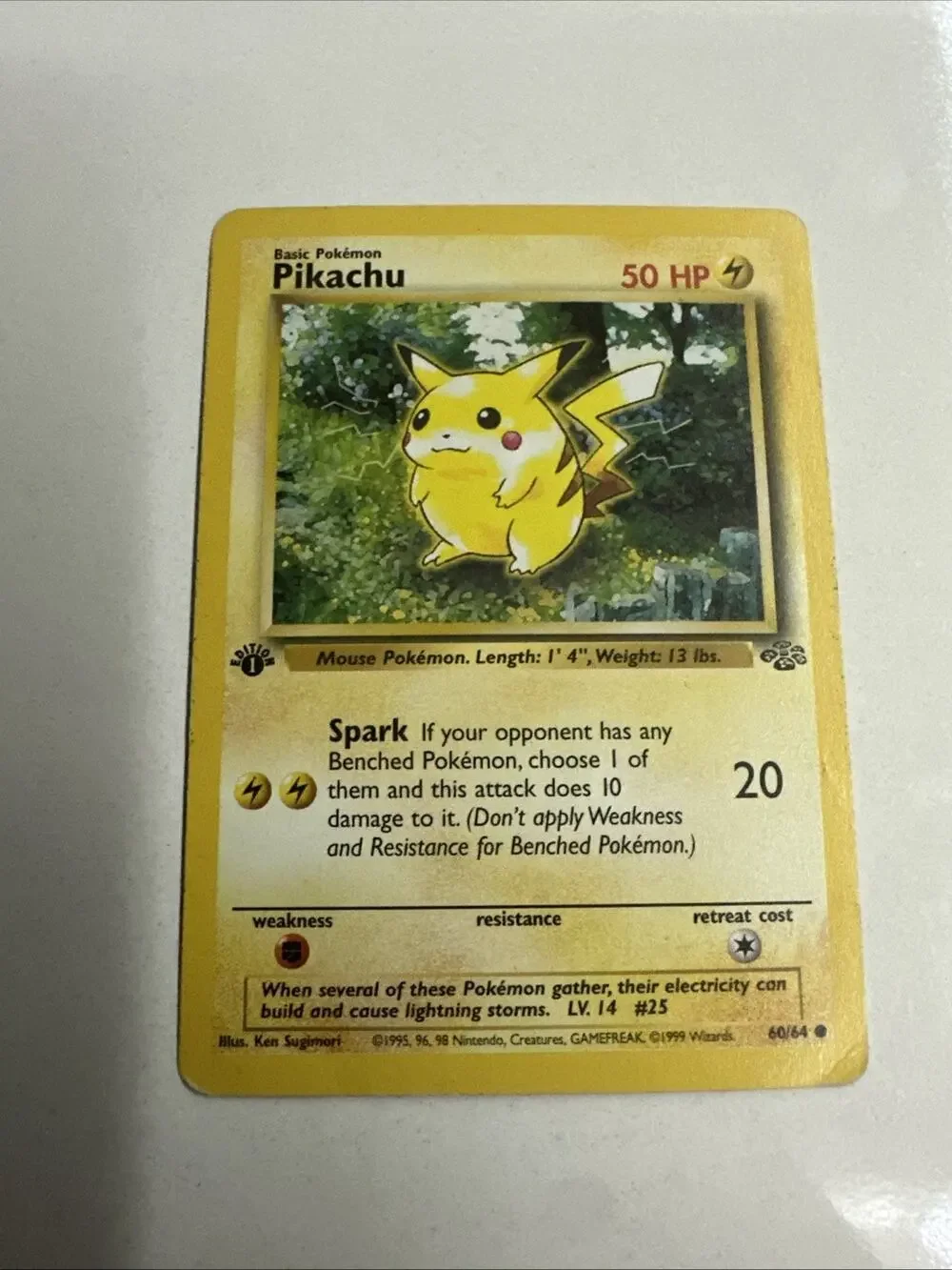 Pikachu 60/64 Jungle 1st Edition Regular Common English WOTC MP Pokemon TCG